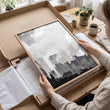 London Artwork City Skyline Monochrome Watercolour Wall Art Prints | Set of 3