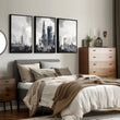 London Artwork City Skyline Monochrome Watercolour Wall Art Prints | Set of 3