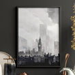 London Artwork City Skyline Monochrome Watercolour wall art — piece 1 of 3 in the set