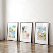 Long Rectangular Wall Decor | Set of 3 Beach Decor Wall art Prints