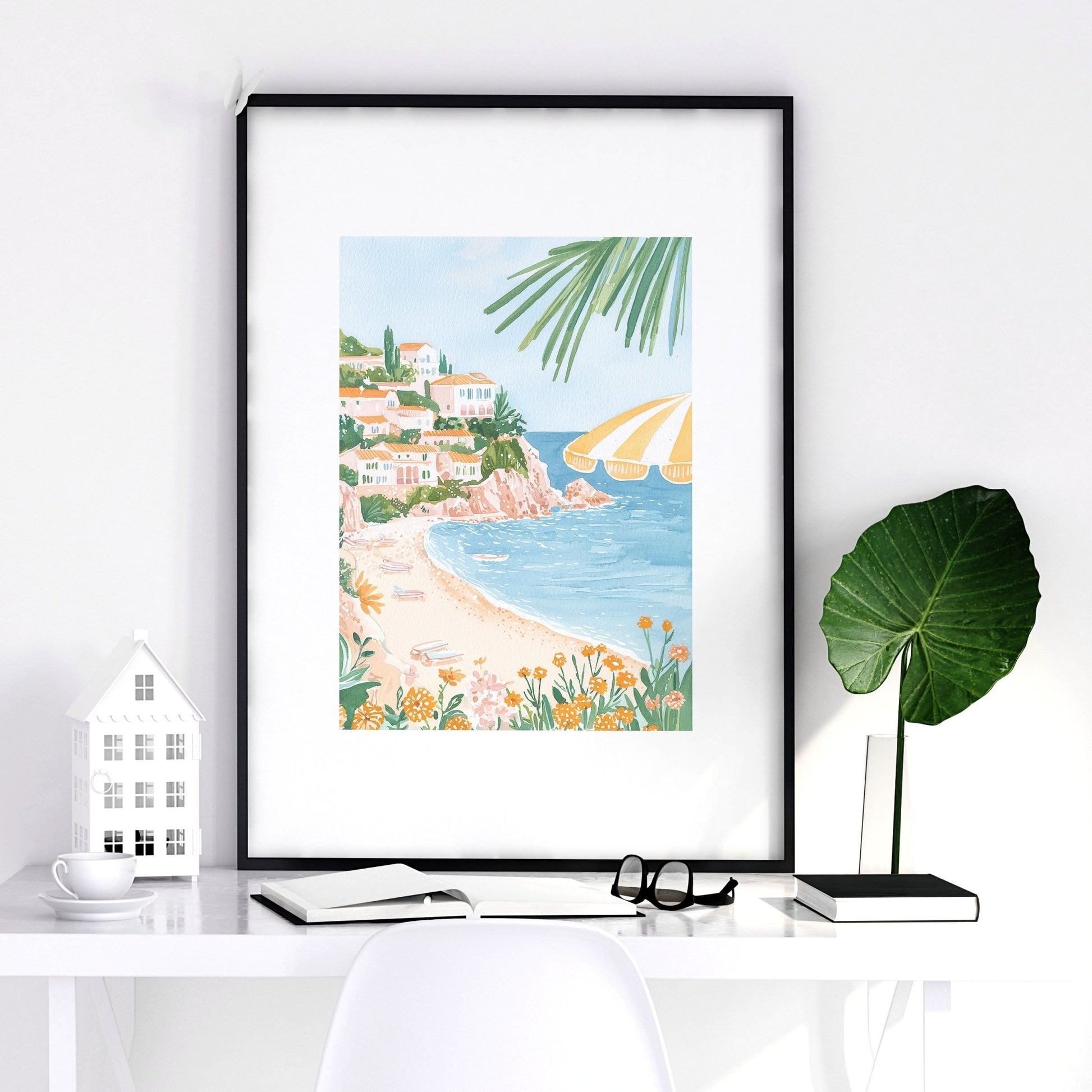 Long Rectangular Wall Decor | Set of 3 Beach Decor Wall art Prints
