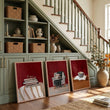 Lounge Room Wall Decor Bohemian Book Lover Burgundy Art wall art displayed on a wall in a styled room — view 6