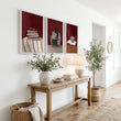 Lounge Room Wall Decor Bohemian Book Lover Burgundy Art wall art displayed on a wall in a styled room — view 8