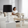 Luke Black Fabric Shade Table Lamp