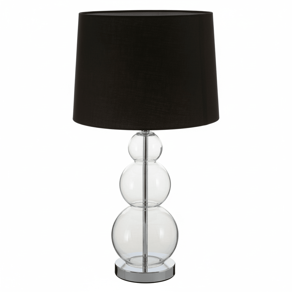 Luke Black Fabric Shade Table Lamp