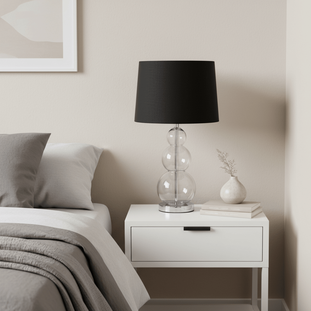 Luke Black Fabric Shade Table Lamp