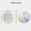 LUVODI 24 Inch Gold Frame Round Bathroom Mirror with Lights Illuminate Wall Vanity Mirror 3 Color Dimmable Anti - Fog Smart Mirror