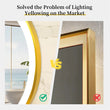 LUVODI 24 Inch Gold Frame Round Bathroom Mirror with Lights Illuminate Wall Vanity Mirror 3 Color Dimmable Anti - Fog Smart Mirror
