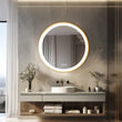 LUVODI 24 Inch Gold Frame Round Bathroom Mirror with Lights Illuminate Wall Vanity Mirror 3 Color Dimmable Anti - Fog Smart Mirror