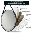 LUVODI Bathroom Light Mirror Round Black Gold Frame Bathroom Dimmable Fogless Mirror with Detachable Rope