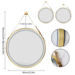 LUVODI Bathroom Light Mirror Round Black Gold Frame Bathroom Dimmable Fogless Mirror with Detachable Rope