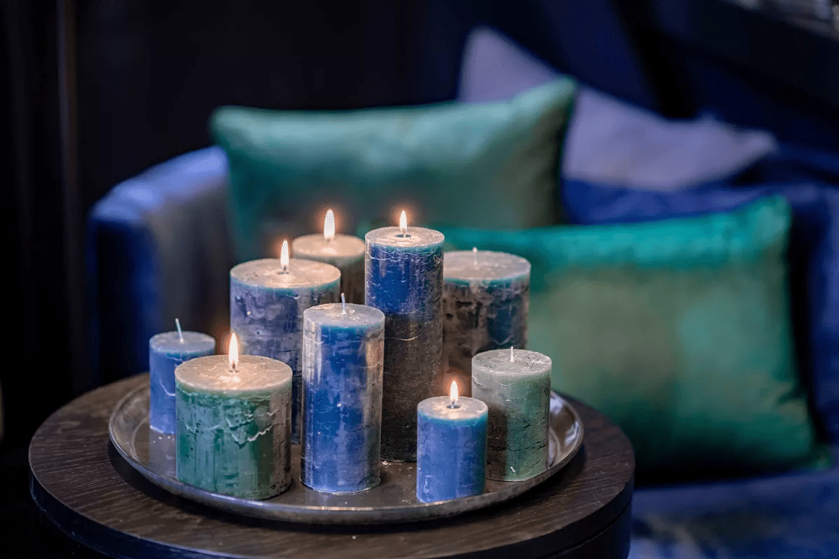 LUXURY RUSTIC CANDLE - DARKGREEN