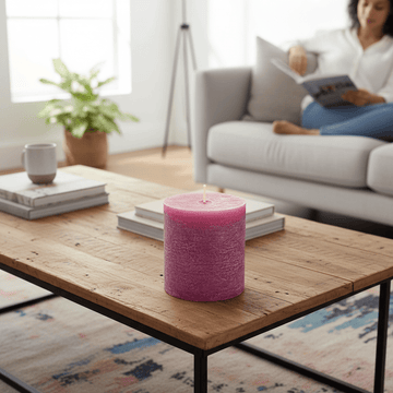 LUXURY RUSTIC CANDLE - FUCHSIA