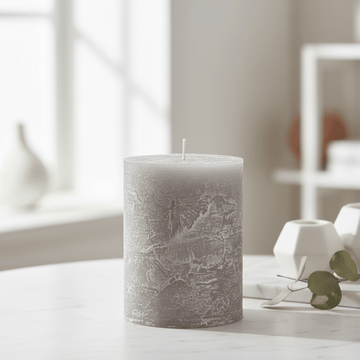 LUXURY RUSTIC CANDLE - LIGHTGREY