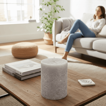 LUXURY RUSTIC CANDLE - LIGHTGREY