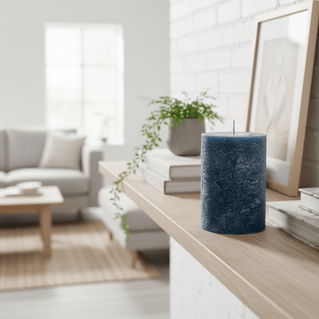 LUXURY RUSTIC CANDLE - NAVY BLUE