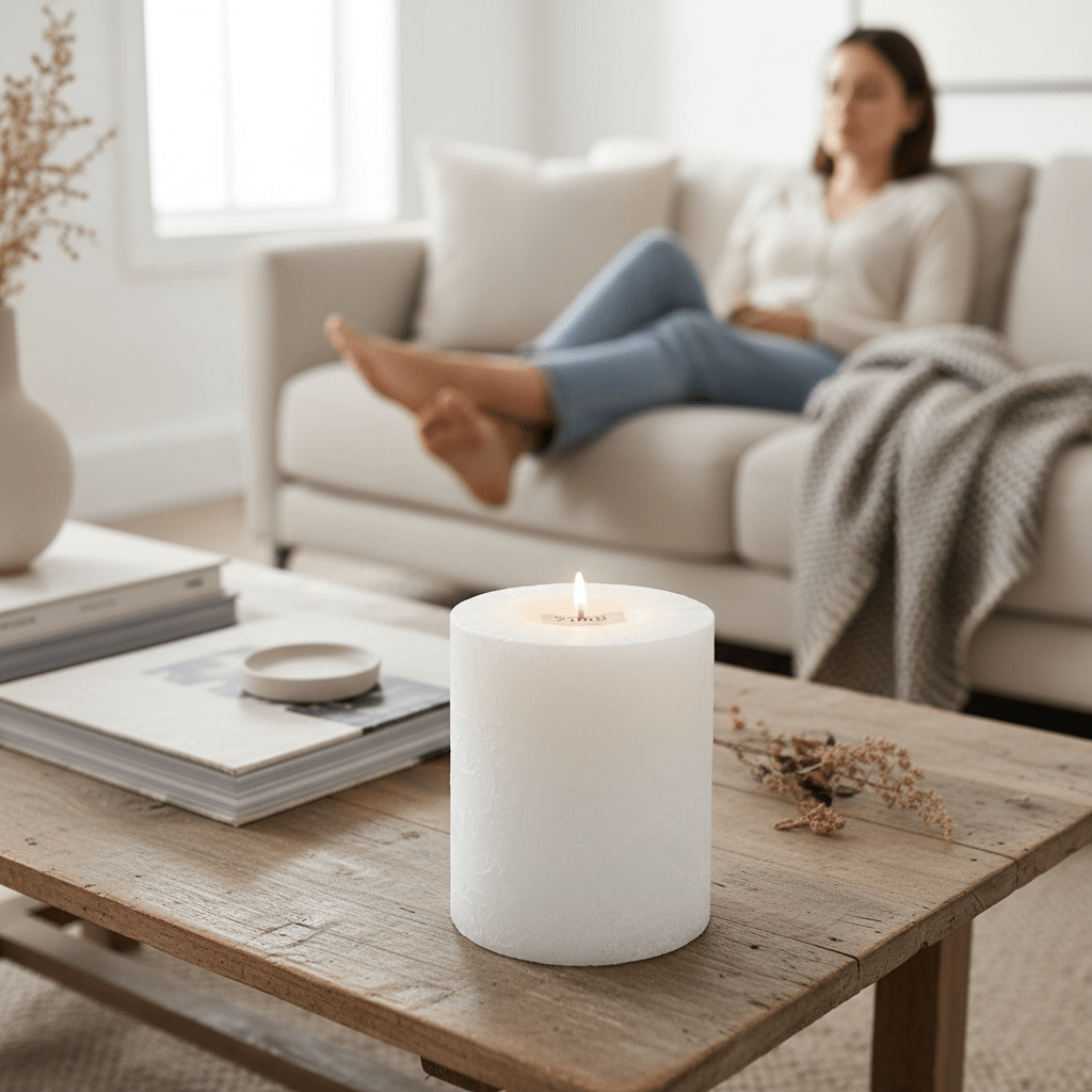 LUXURY RUSTIC CANDLE - WHITE