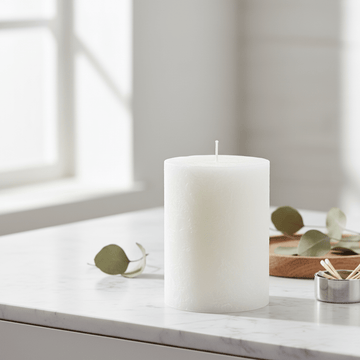 LUXURY RUSTIC CANDLE - WHITE