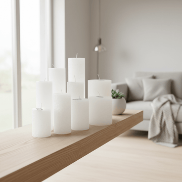 LUXURY RUSTIC CANDLE - WHITE