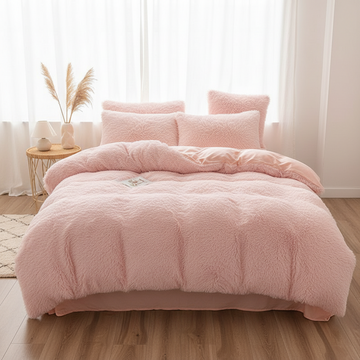 Luxury Thick Fleece Duvet Cover Queen King Winter Warm Bed Quilt Cover Pillowcase Fluffy Plush Shaggy Bedclothes Bedding Set Winter Body Keep Warm