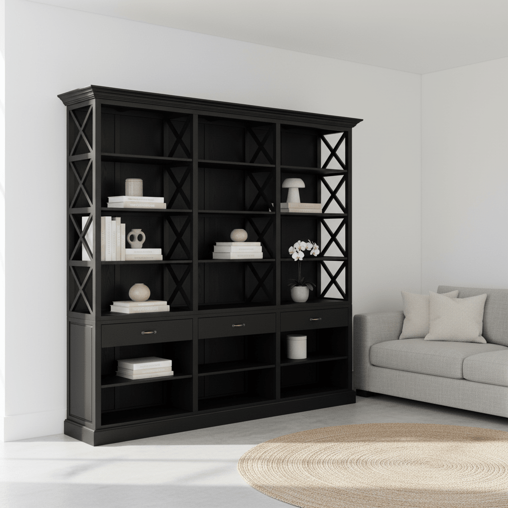 Lyon Black Birchwood Large Cabinet