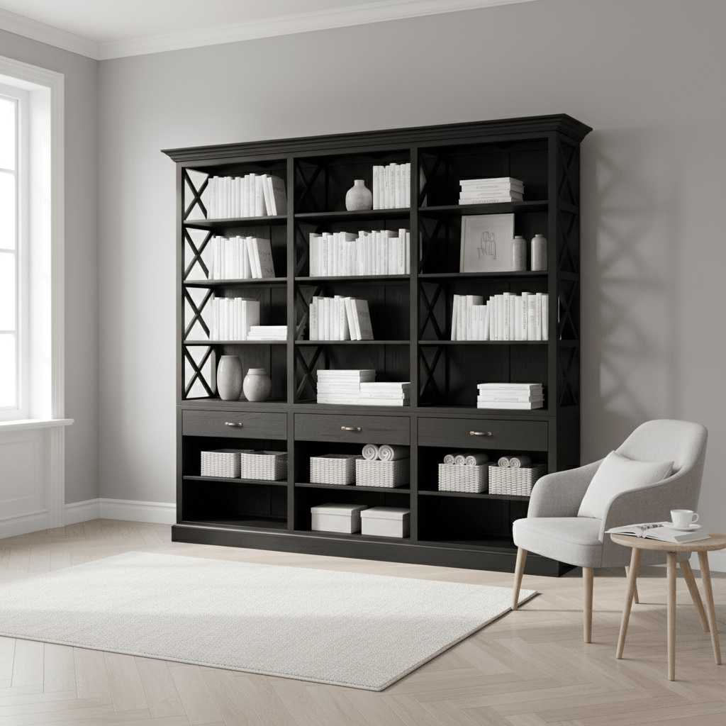 Lyon Black Birchwood Large Cabinet