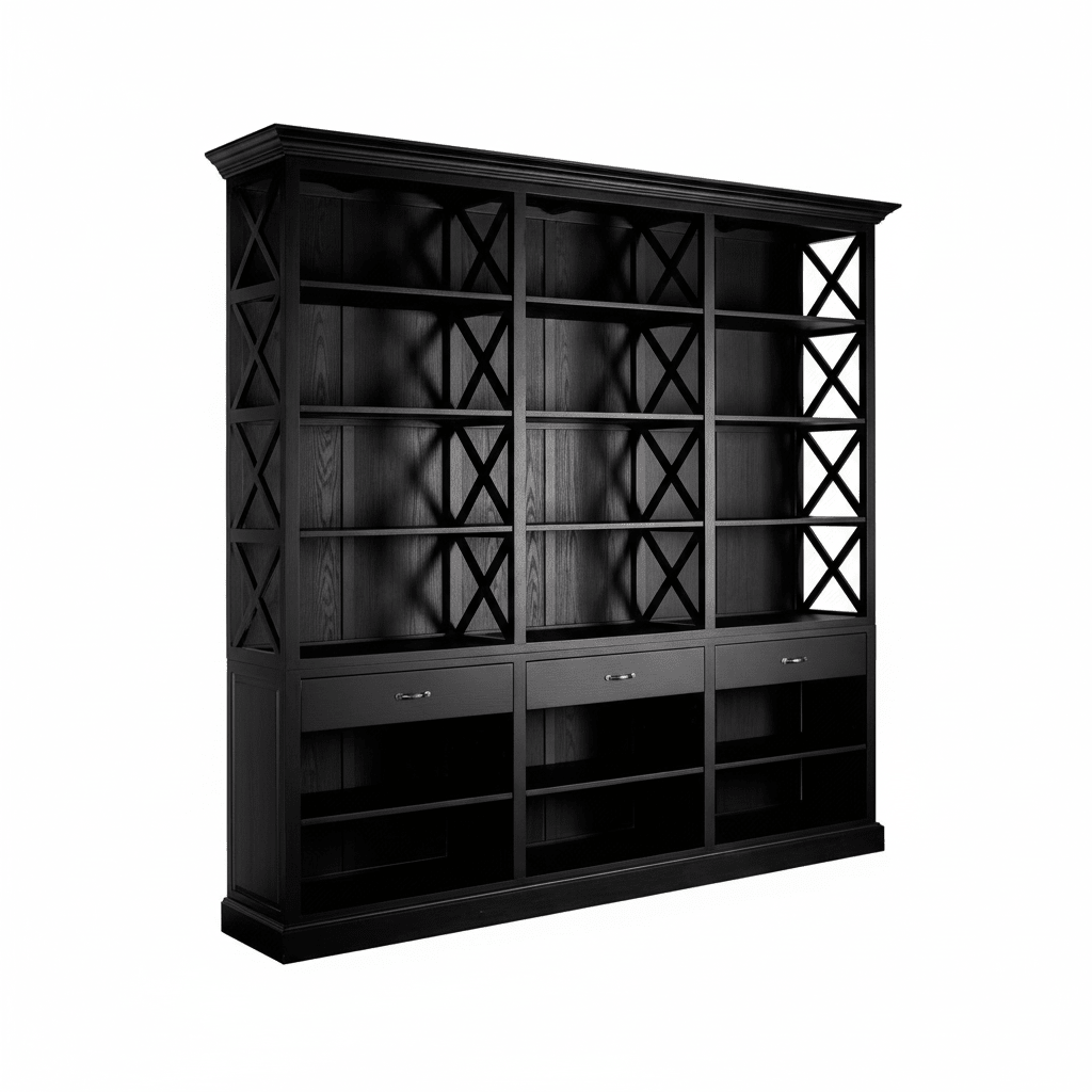 Lyon Black Birchwood Large Cabinet