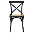 Lyon Black Oak Wood and Rattan Dining Chair