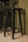Lyon Black Oak Wood Bar Stool