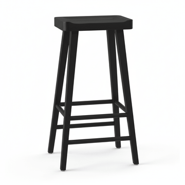 Lyon Black Oak Wood Bar Stool