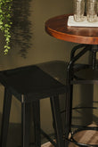Lyon Black Oak Wood Bar Stool