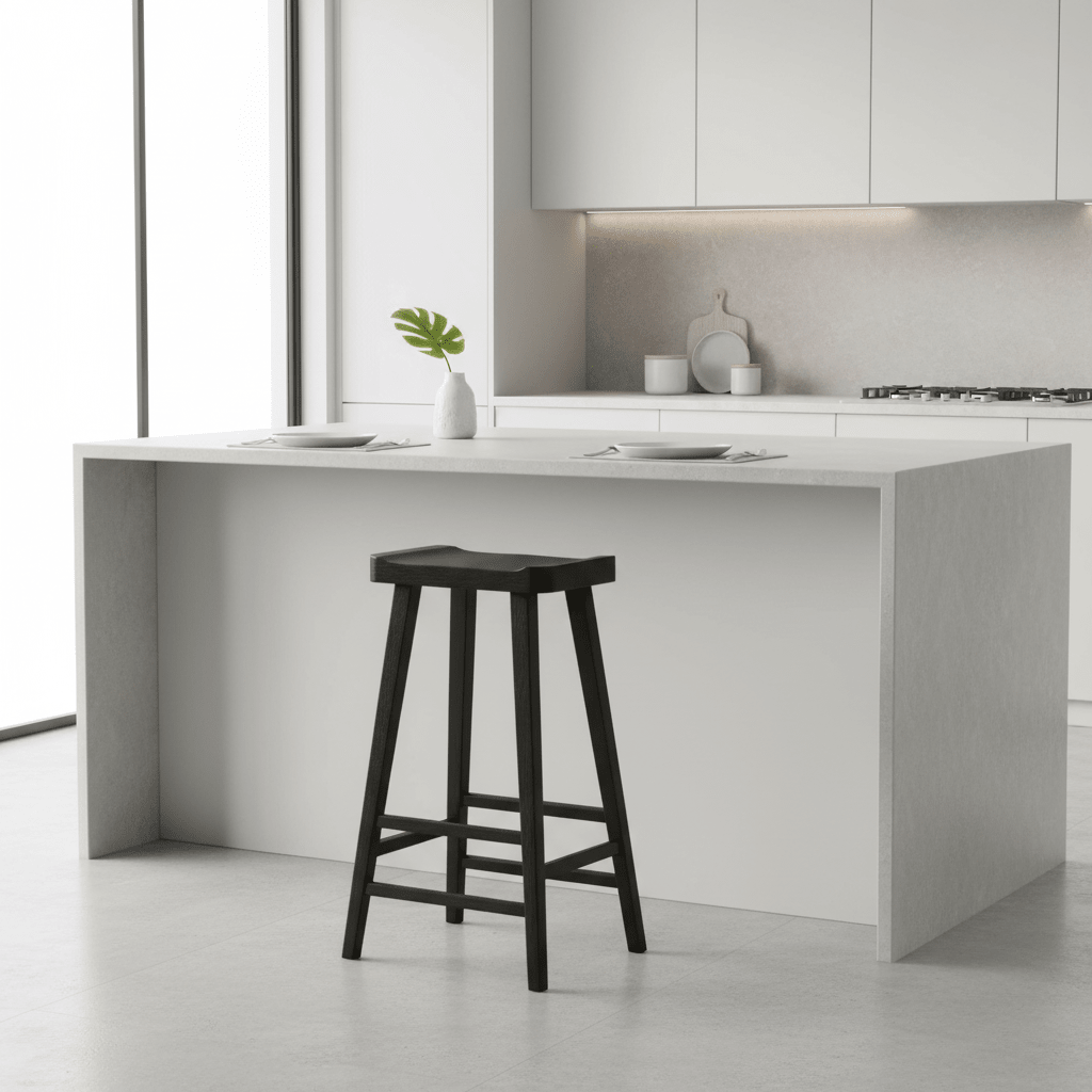 Lyon Black Oak Wood Bar Stool