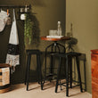 Lyon Black Oak Wood Bar Stool