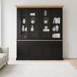 Lyon Black Oak Wood Large Cabinet