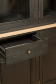Lyon Black Oak Wood Large Cabinet