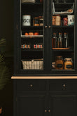 Lyon Black Oak Wood Large Cabinet