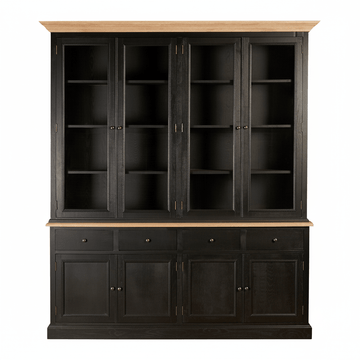 Lyon Black Oak Wood Large Cabinet