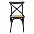 Lyon Black Oak Wood and Rattan Dining Chair