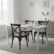 Lyon Black Oak Wood and Rattan Dining Chair