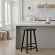 Lyon Black Oak Wood Bar Stool