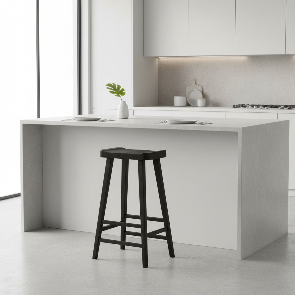 Lyon Black Oak Wood Bar Stool