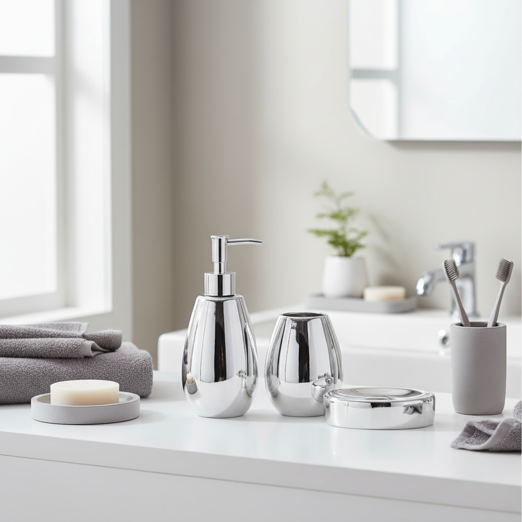 Magpie Dolomite Silver 3Pc Bathroom Set