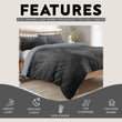 Maine Check Super Soft Fluffy Fleece Duvet Cover Set with Pillowcases Reversible Bedding for Winter Warmth in Black Grey