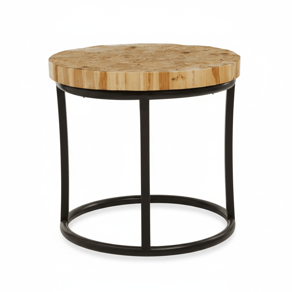 Malang Round Table With Iron Frame