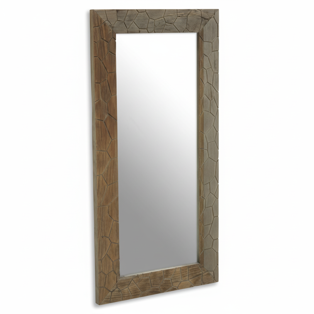 Malay Recycled Elm Wood Wall Mirror