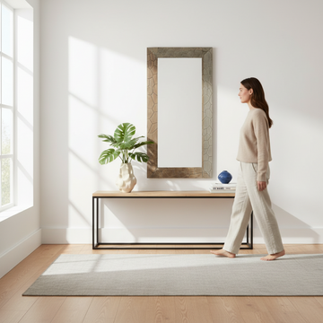 Malay Recycled Elm Wood Wall Mirror