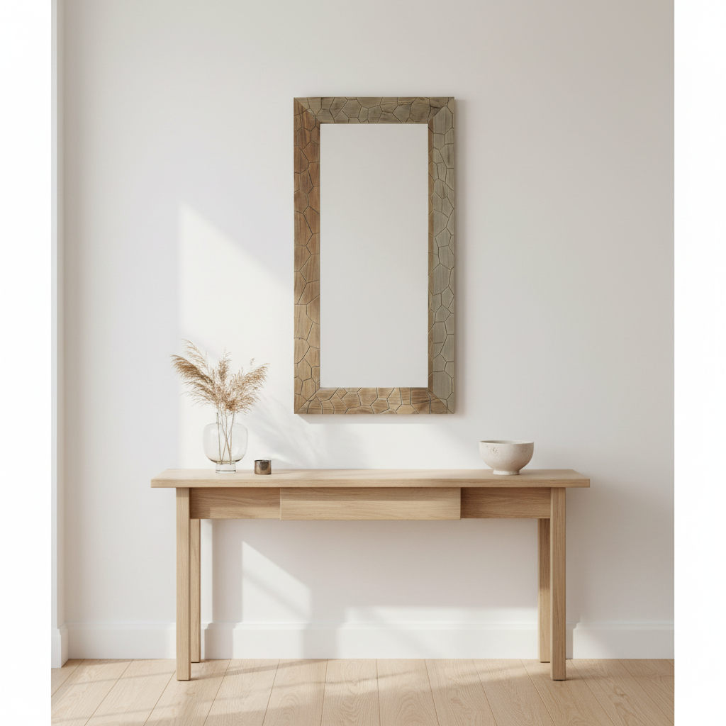 Malay Recycled Elm Wood Wall Mirror