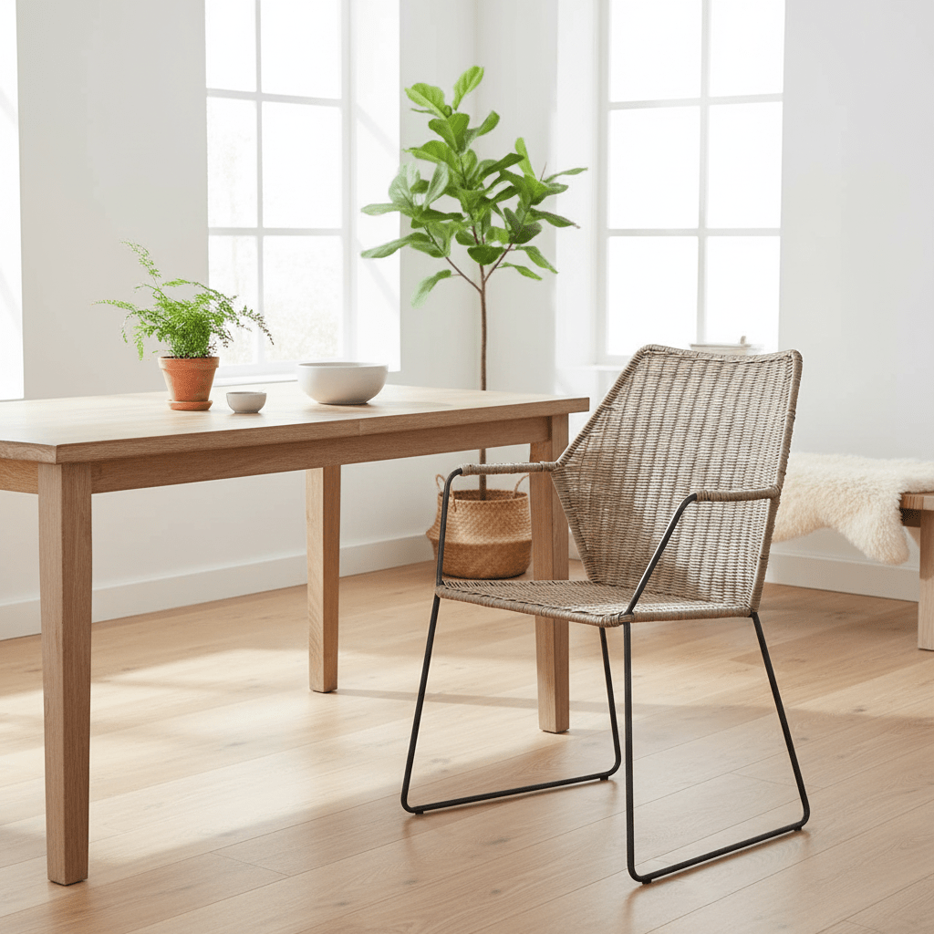 Manado Angled Design Natural Rattan Chair