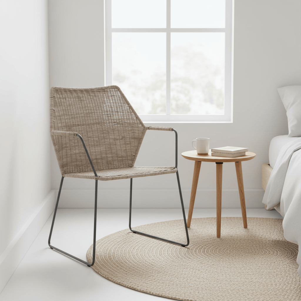 Manado Angled Design Natural Rattan Chair