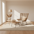 Manado Natural Rattan Lounge Chair And Footstool